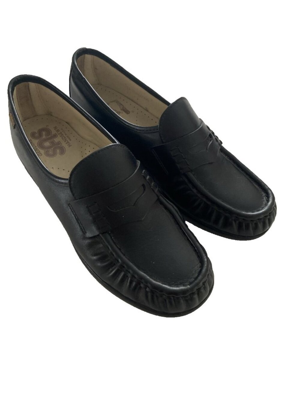 SAS Women's Penny Loafers Black Leather Shoes Size 8.5 M USA Made